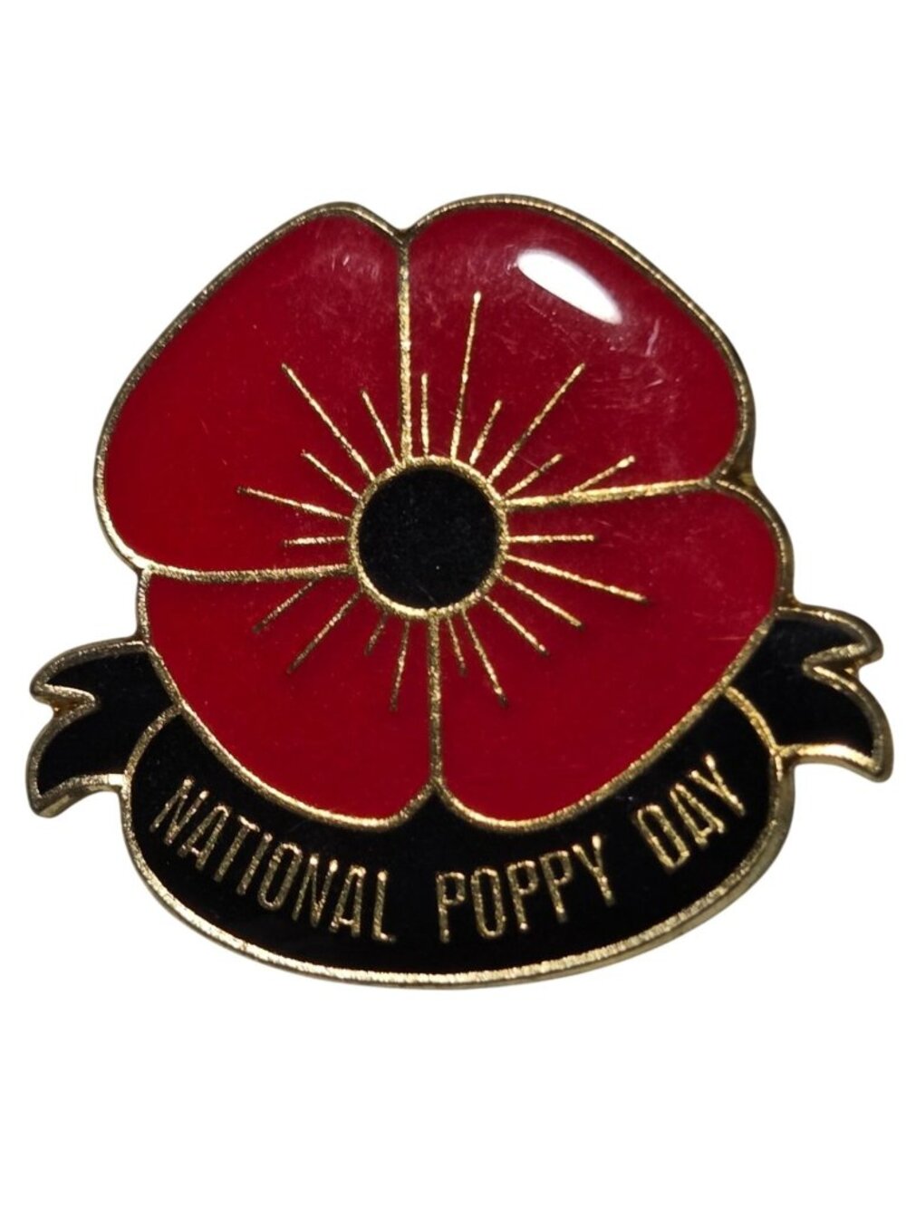 National Poppy Day Lapel Pin Memorial Remembrance Day Lest We Forget Enamel
